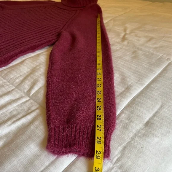FREE PEOPLE Oversized Big City Turtleneck Sweater Fuchsia Pink Womens M-XL Prep - Picture 14 of 14